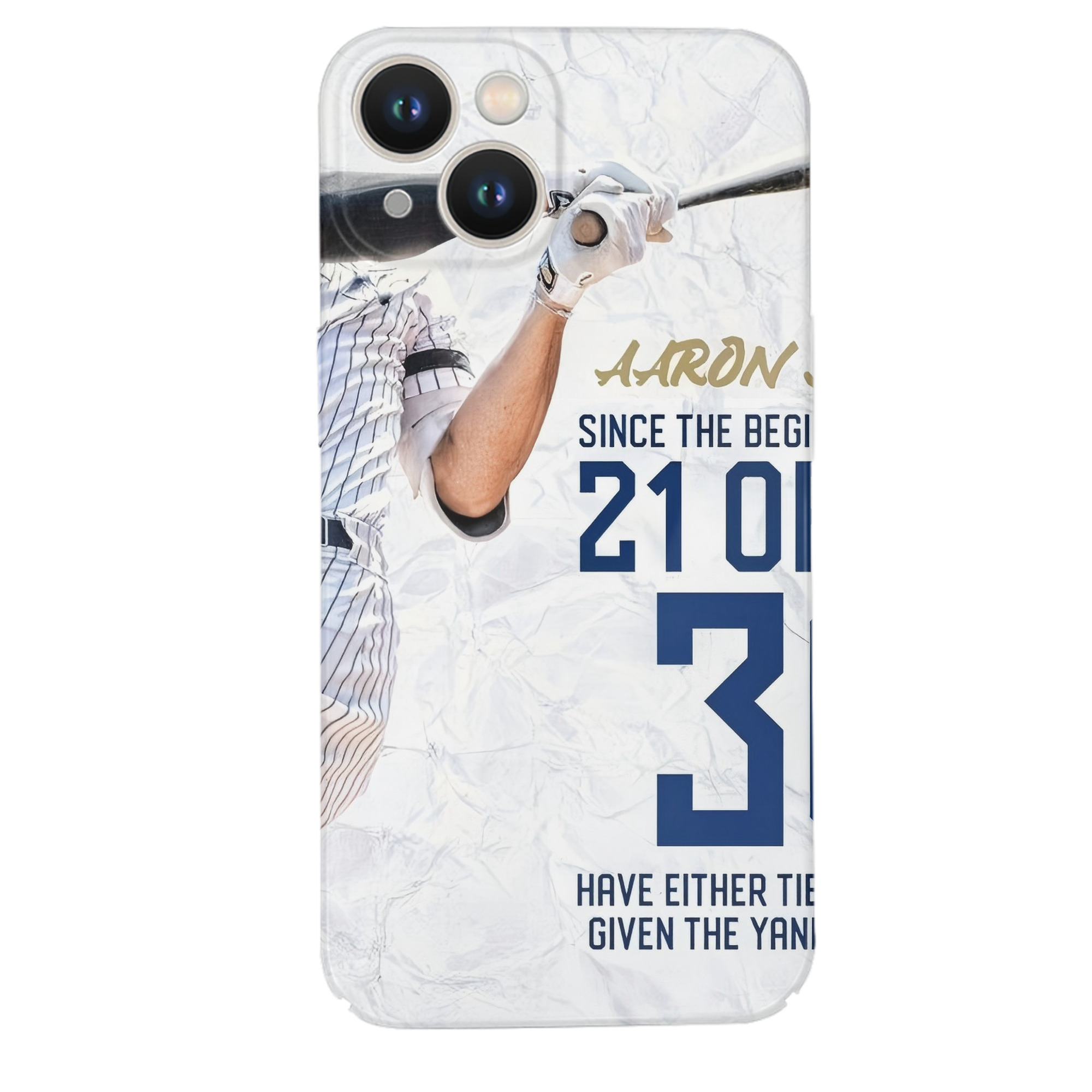 Aaron Judge 30 Home Runs IPhone 14 Series Full-Cover Hard Case – Shockproof With Raised Camera Protection – Precise Cutouts, Wireless Charging Compatible – Durable, Anti-Yellowing, Easy To Clean